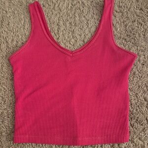 Hollister Vibrant Pink Ribbed Crop Top